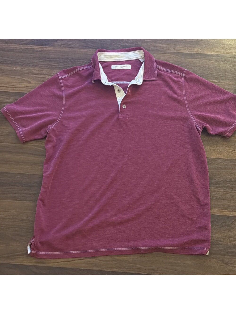 Tommy Bahama Red Large Solid Knit Short Sleeve Collared Polo Shirt